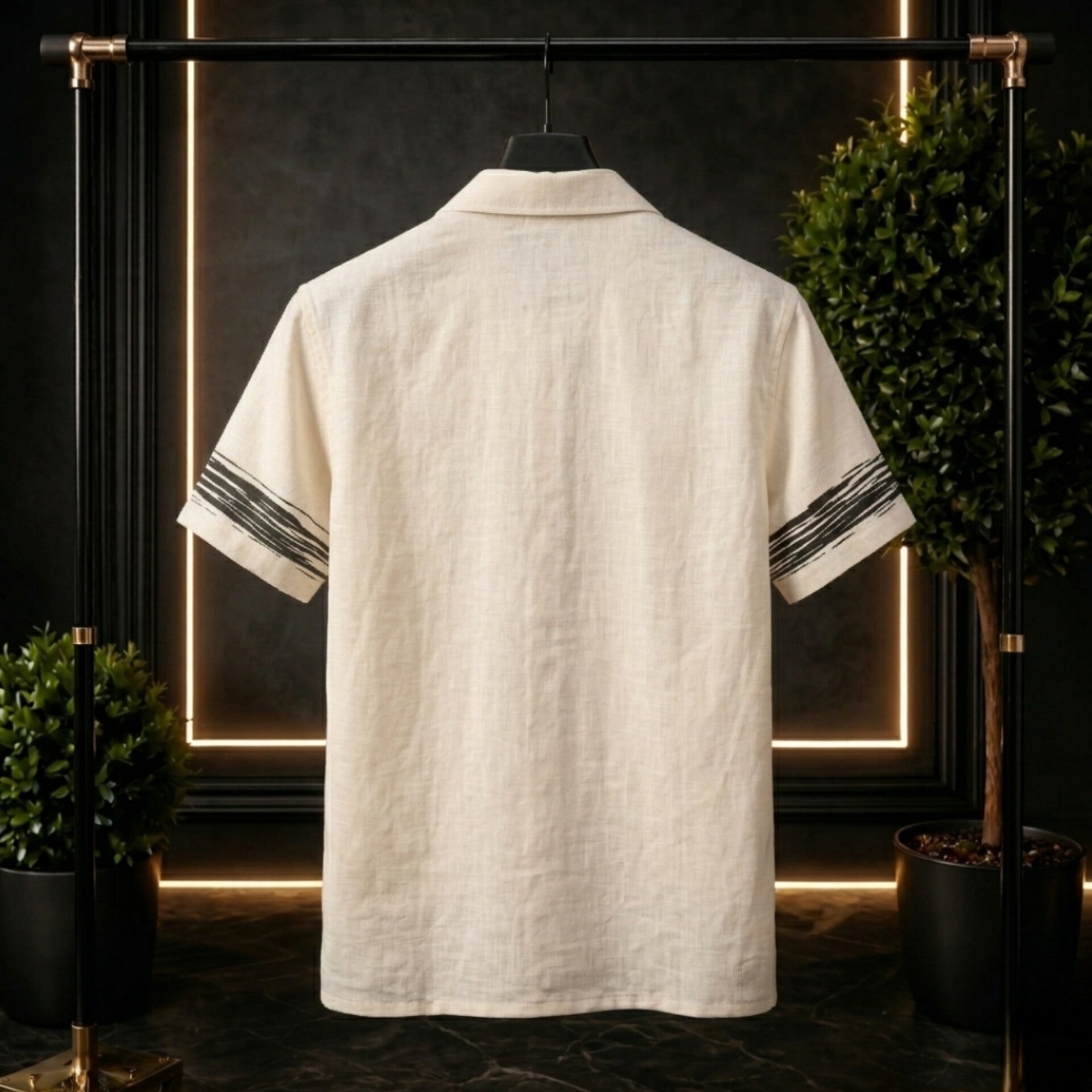 Artistic Palm Linen Shirt