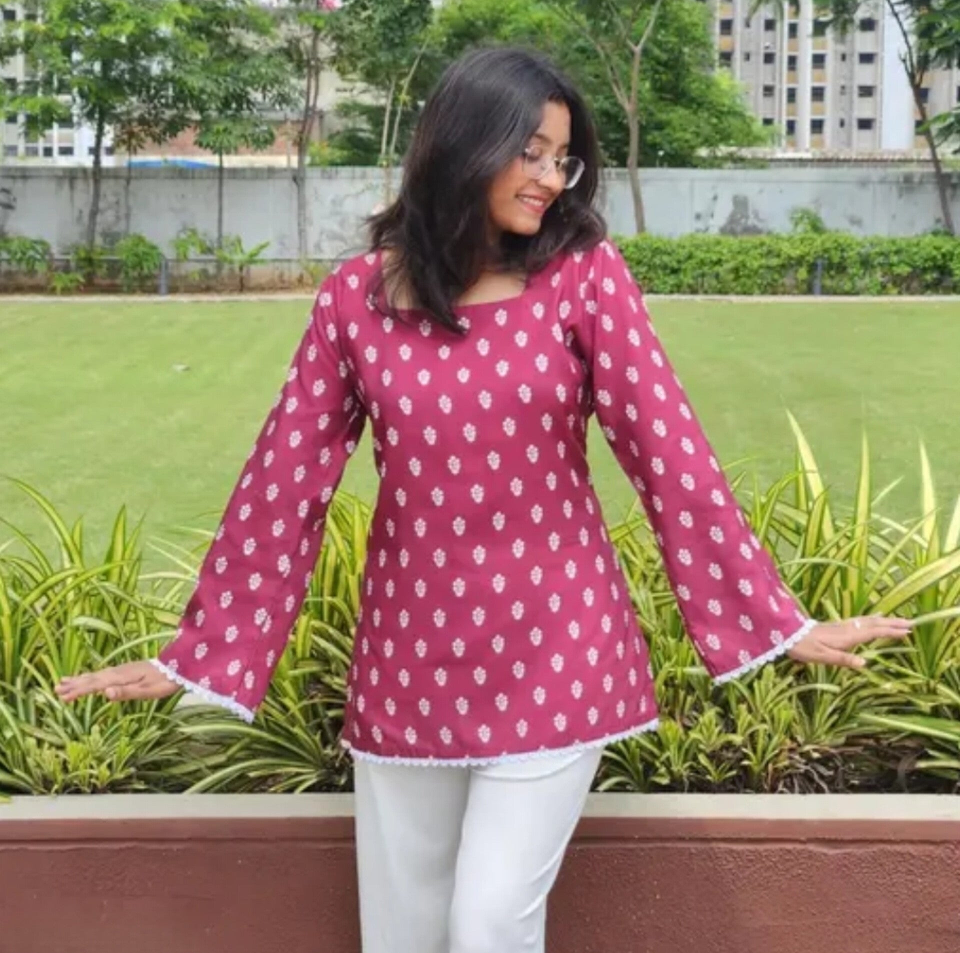 Pink Ethnic Casual Top