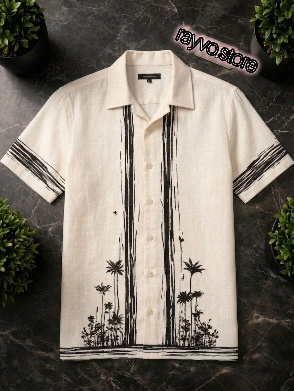 Artistic Palm Linen Shirt